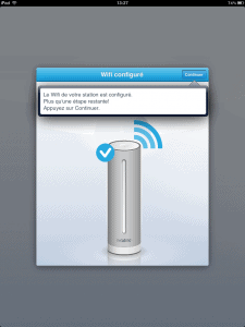 Installation de la station netatmo et configuration du wifi en bluetooth à partir de l'application mobile