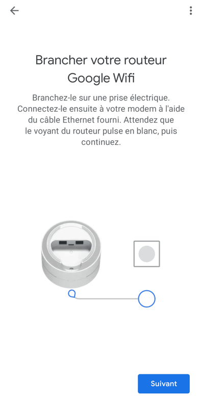 Alimentation du 1er Google wifi.