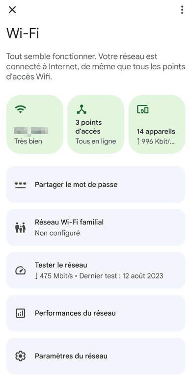 Finalisation et état du réseau wifi.