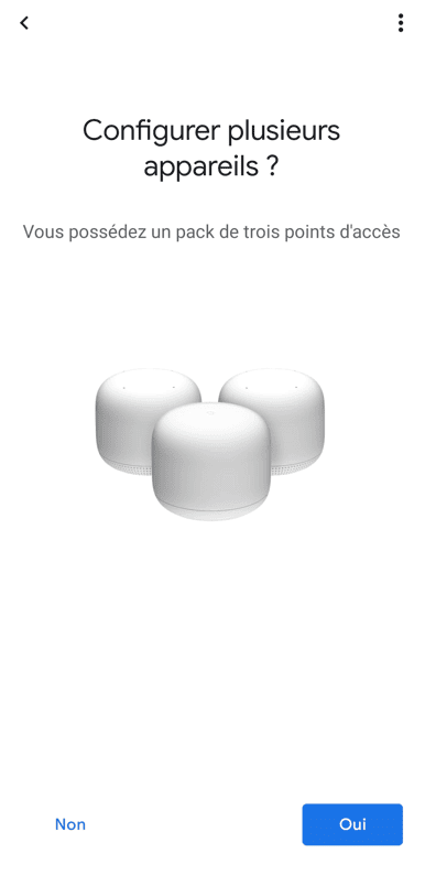 Configuration d'autres Google Wifi en cas d'achat par pack.